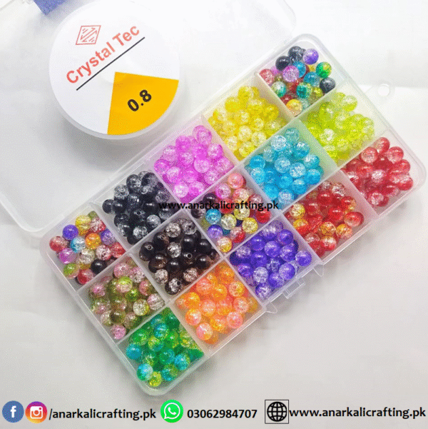 Box of Acrylic Crackle Beads (Dual Color)