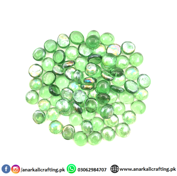 Flat Marbles Light Green (24 Pcs)