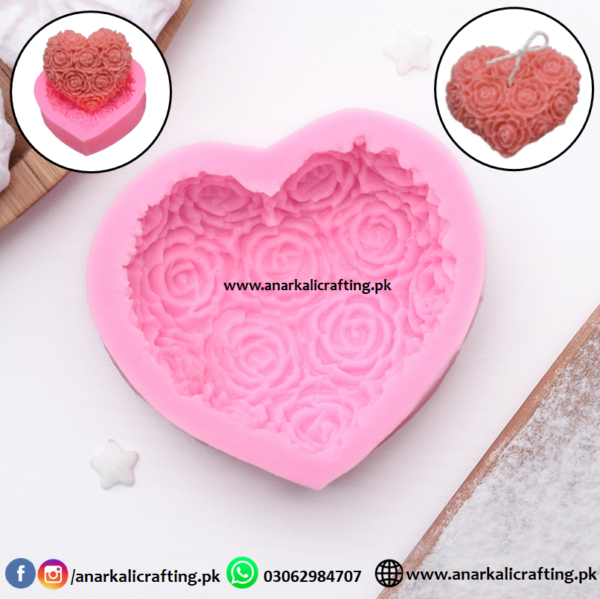 Candle Mold Rose Heart II