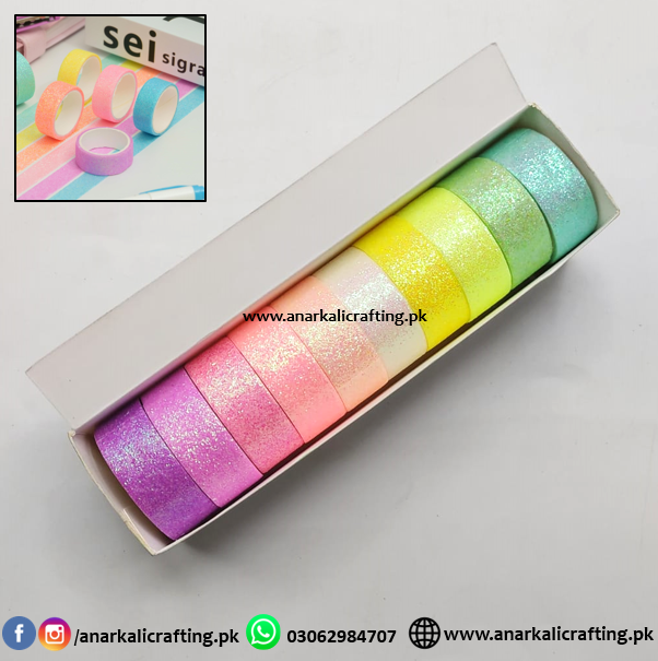 Neon Shimmer Washi Tape Set