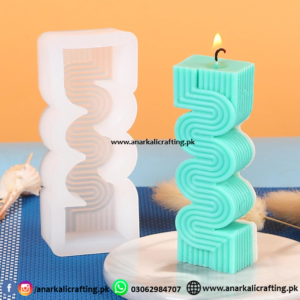Candle Mold S-Shaped Ribbed Pillar
