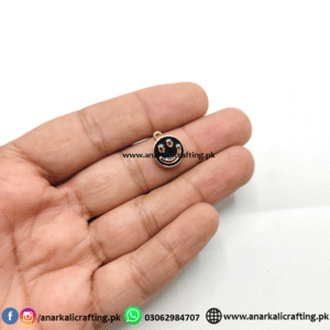 Enamel Charm Black Smiley
