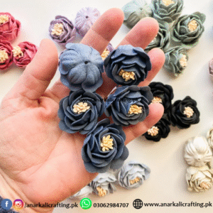 Korean Velvet Roses (Navy)