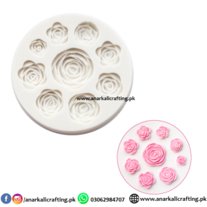 9 Cavity Roses Mold (for Clay, Fondant)