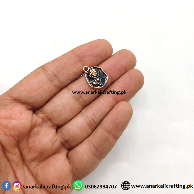 Golden roses Charm Enamel Charm Golden Rose Galaxy - Image 1