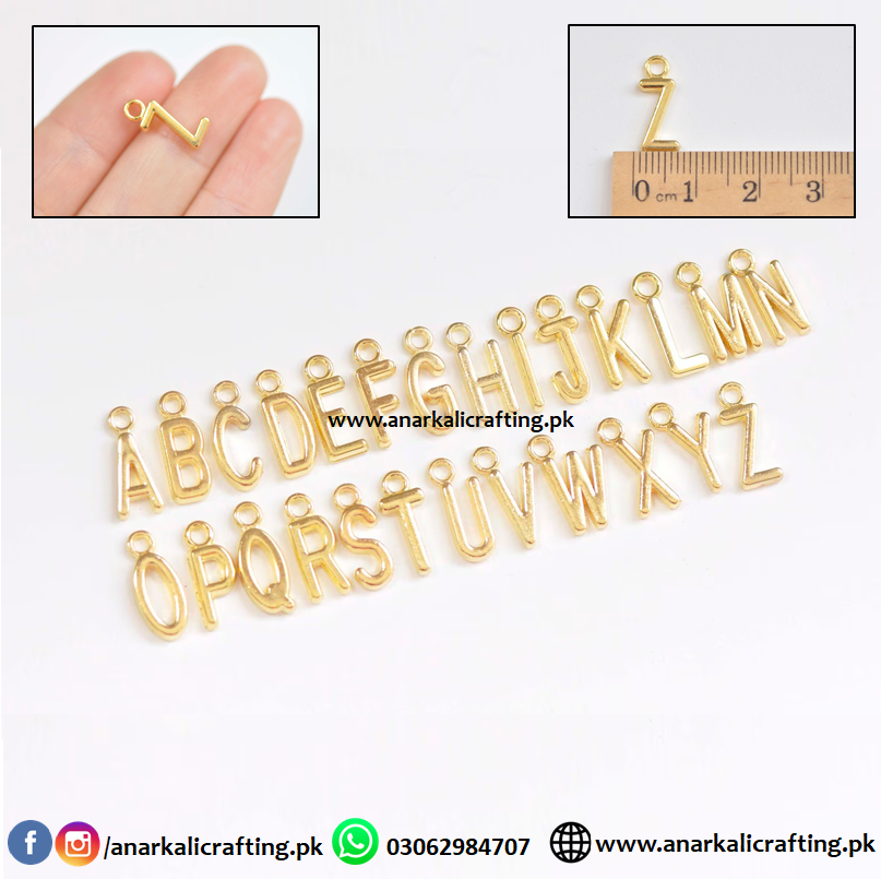 Alphabet Charm Set Alphabet Charms Golden (Single Piece) - Image 1