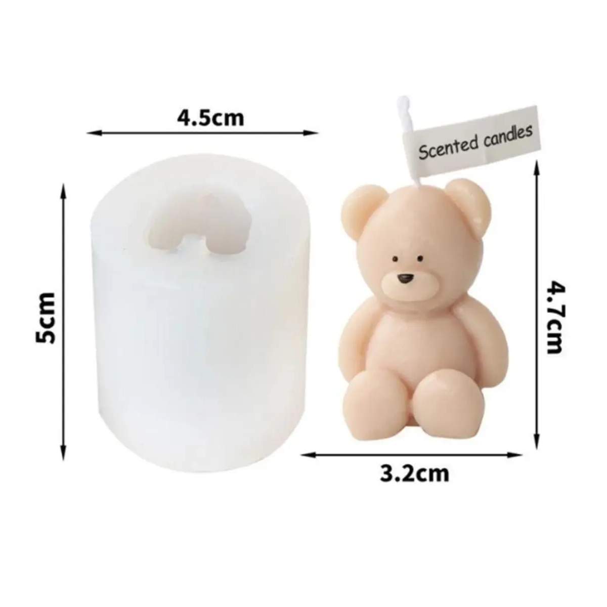 Mini Teddy bear Mold Candle Mold Mini Teddy Bear - Image 1